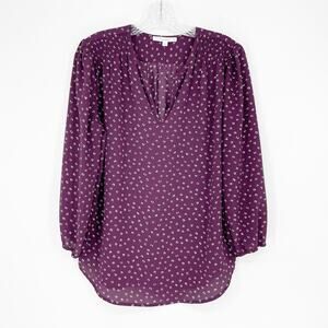 Fun2Fun Long Sleeve Split Neck Pullover Top Size Medium